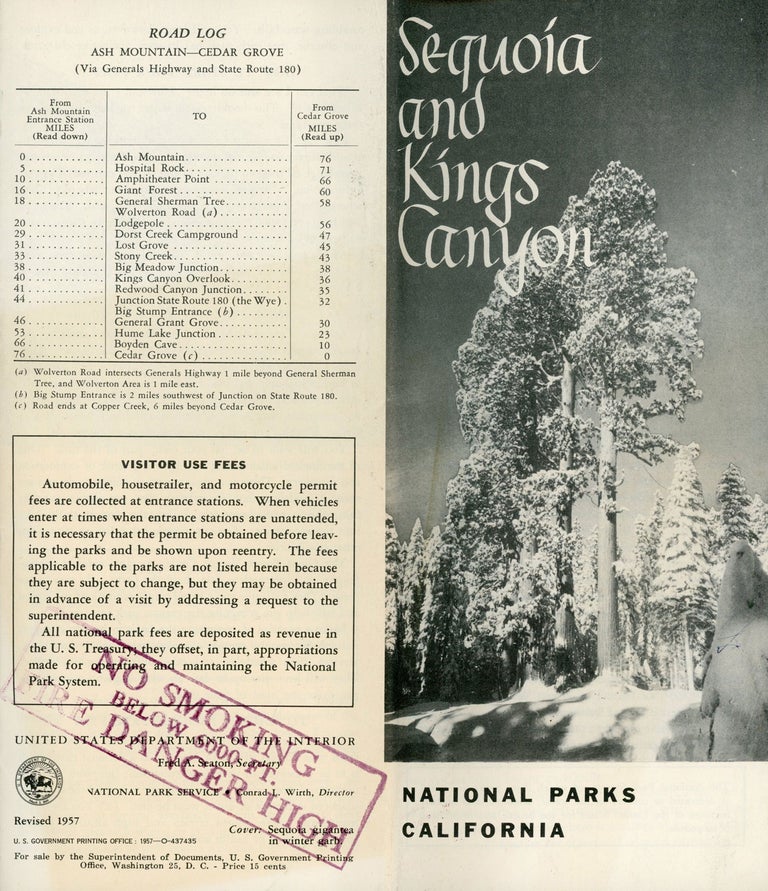 (#165105) Sequoia and Kings Canyon National Parks [cover title]. UNITED STATES. DEPARTMENT OF THE INTERIOR. NATIONAL PARK SERVICE.