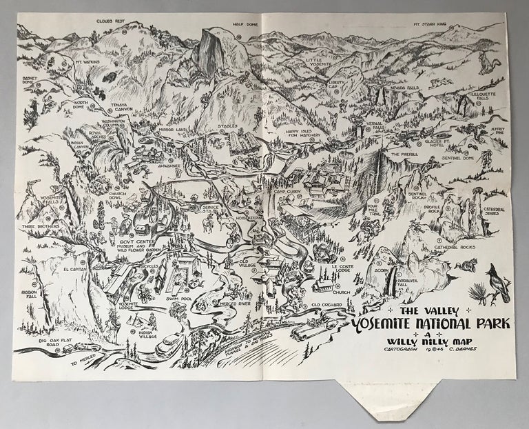 (#165120) The Valley, Yosemite National Park. A Willy Nilly Map. WILLY NILLY MAP CO, CARROLL BARNES.