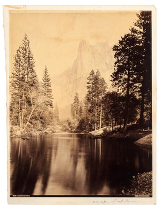 #165128) [Yosemite Valley] Sentinel Rock, 3,069 ft. Mammoth plate albumen photograph. ISAIAH WEST...
