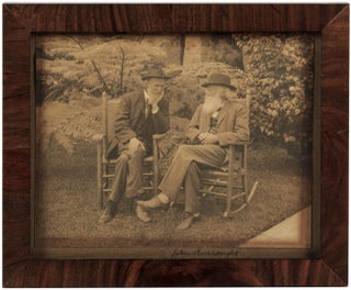 #165134) Photograph of John Muir and John Burroughs, signed in ink by Burroughs beneath the image...