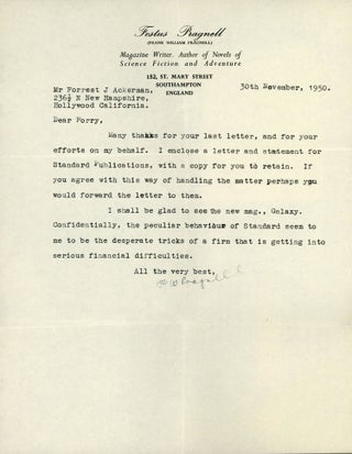 #165372) Typewritten Letter, Signed (TLS). 1 page, dated 30 November 1950. To Forrest J....