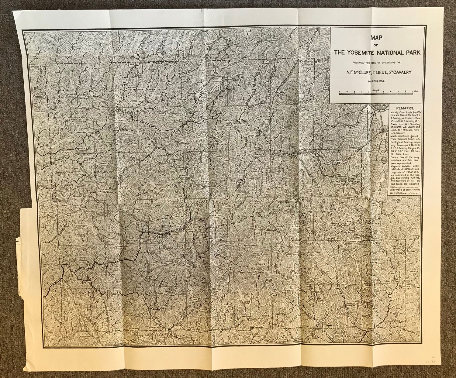 Map of the Yosemite National Park prepared for use of U. S. troops by N ...