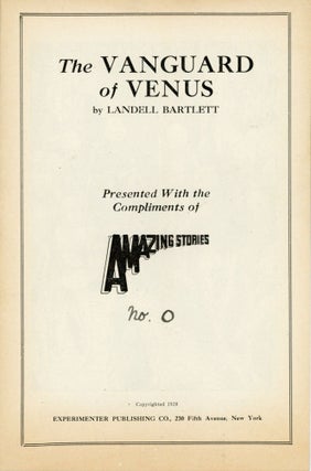 #165756) THE VANGUARD OF VENUS ... by Landell Bartlett. Landell Bartlett