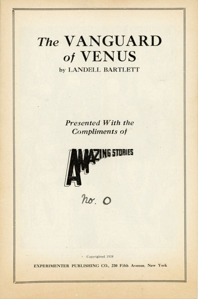 (#165756) THE VANGUARD OF VENUS ... by Landell Bartlett. Landell Bartlett.