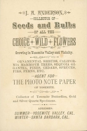 #165968) J. A. Anderson, collector of seeds and bulbs of all the choice wild flowers growing in...