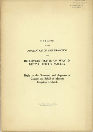#166132) In the matter of the application of San Francisco for reservoir rights of way in Hetch...