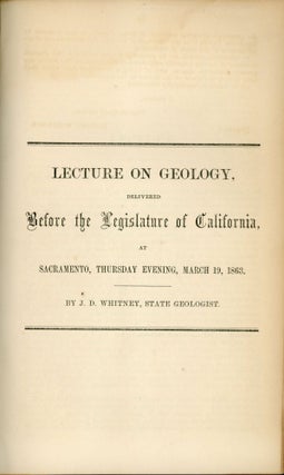 #166205) Lecture on geology, delivered before the Legislature of California, at Sacramento,...