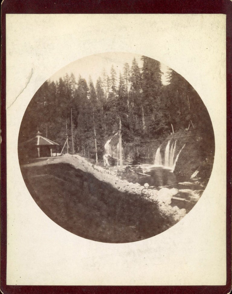 (#166253) 13 CABINET SIZE ALBUMEN PHOTOGRAPHS OF VARIOUS LOCATIONS IN NORTHERN CALIFORNIA NEAR MOUNT SHASTA. California, Siskiyou County, Shasta County.