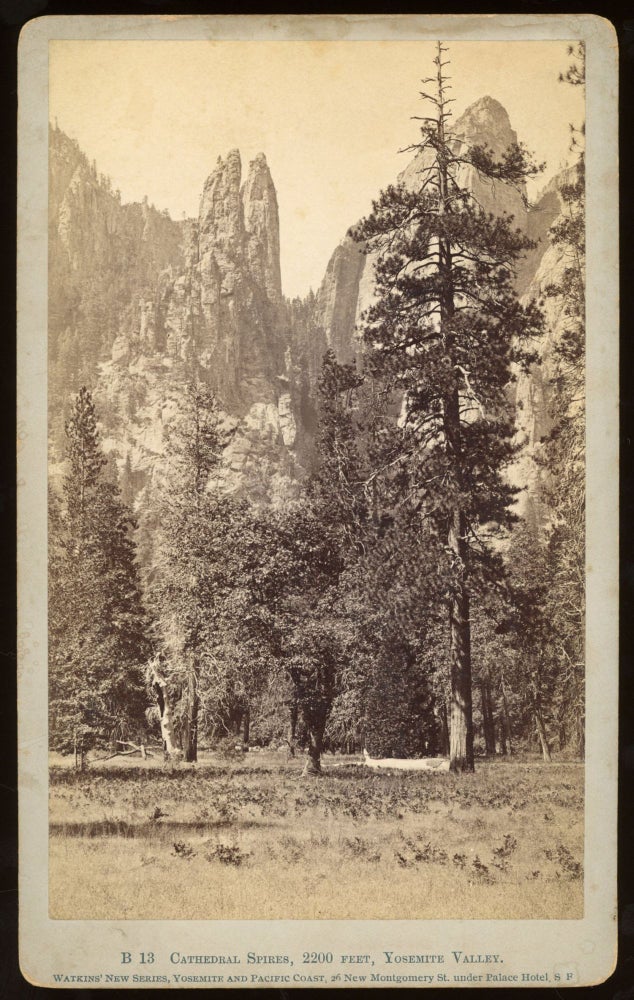 (#166312) [Yosemite Valley] Cathedral Spires, 2200 feet, Yosemite Valley. Albumen print. CARLETON E. WATKINS.