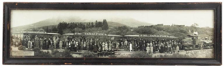(#166362) ORIGINAL PANORAMIC PHOTOGRAPH OF A 1918 OUTING ON THE MOUNT TAMALPAIS AND MUIR WOODS RAILWAY. California, Marin County, Mt. Tamalpais.