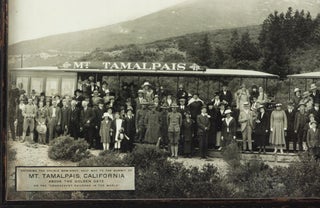 ORIGINAL PANORAMIC PHOTOGRAPH OF A 1918 OUTING ON THE MOUNT TAMALPAIS AND MUIR WOODS RAILWAY.