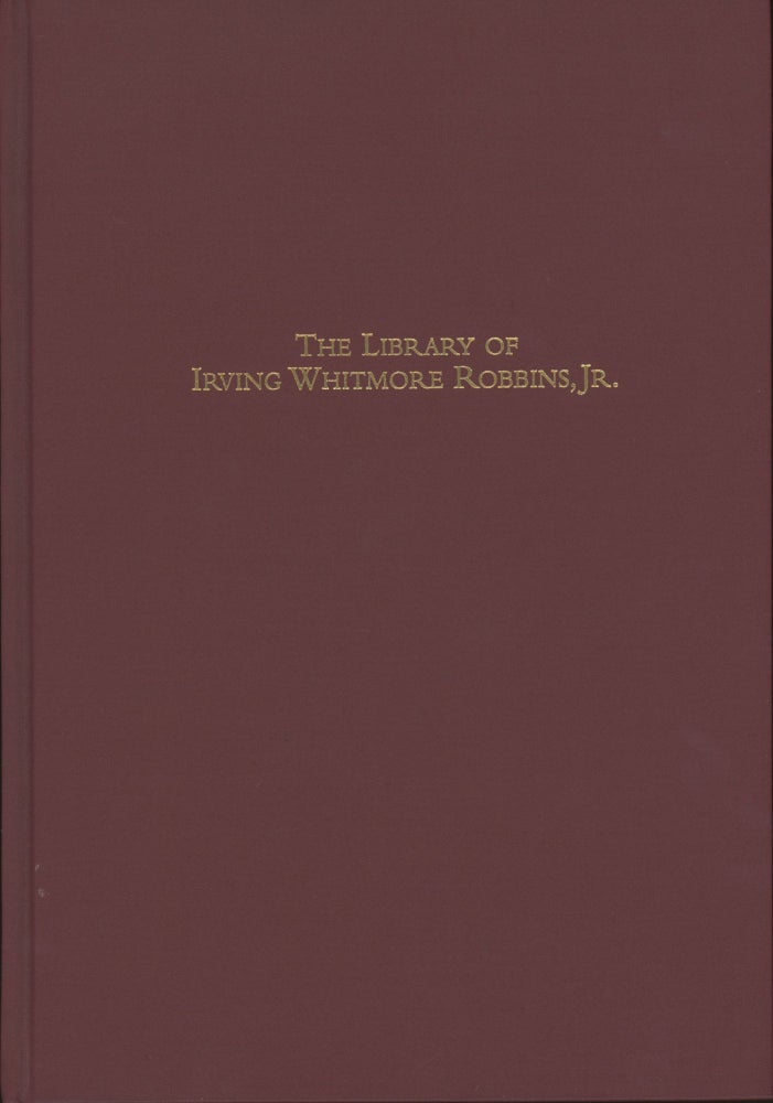 (#166390) SALE 100 THURSDAY, MARCH 21, 1996 10:00 A. M. & 1:00 P. M. FINE WESTERN AMERICANA & RELATED PACIFIC VOYAGES THE LIBRARY OF IRVING WHITMORE ROBBINS, JR. Pacific Book Auction Galleries.