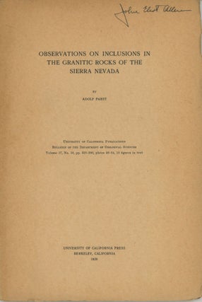 #166432) Observations on inclusions in the granitic rocks of the Sierra Nevada by Adolf Pabst[.]...