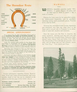 Yosemite Mariposa Big Trees the new way ... Literature, reservations and tickets of Peck-Judah Company 687 Market Street, San Francisco. 623 South Spring Street, Los Angeles [cover title].