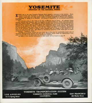 Yosemite all-year-round National Park California Y T S tour Tioga Pass route Yosemite Valley Hetch Hetchy Big Trees Glacier Point Lake Tahoe Yosemite Transportation System 1924 [cover title].