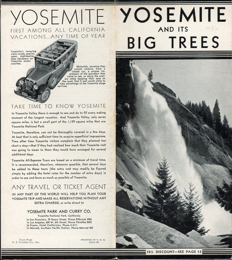 (#166539) Yosemite and its Big Trees ... [cover title]. YOSEMITE PARK AND CURRY COMPANY.