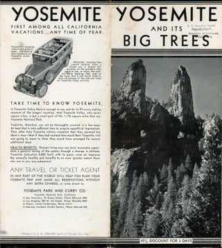 #166541) Yosemite and its Big Trees ... [cover title]. YOSEMITE PARK AND CURRY COMPANY