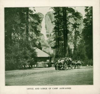 Camp Ahwahnee facing Yosemite Falls Yosemite Valley[.] W. M. Sell, Jr. Manager [cover title].