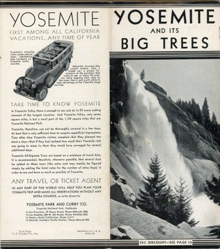 #166569) Yosemite and its Big Trees ... [cover title]. YOSEMITE PARK AND CURRY COMPANY
