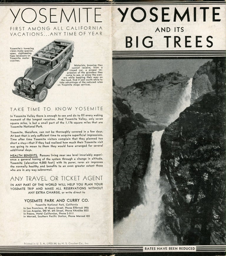 (#166570) Yosemite and its Big Trees ... [cover title]. YOSEMITE PARK AND CURRY COMPANY.