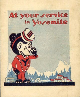 #166571) At your service in Yosemite [cover title]. YOSEMITE PARK AND CURRY COMPANY