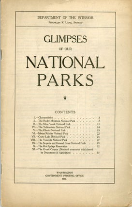 #166632) Glimpses of our national parks ... [cover title]. ROBERT STERLING YARD