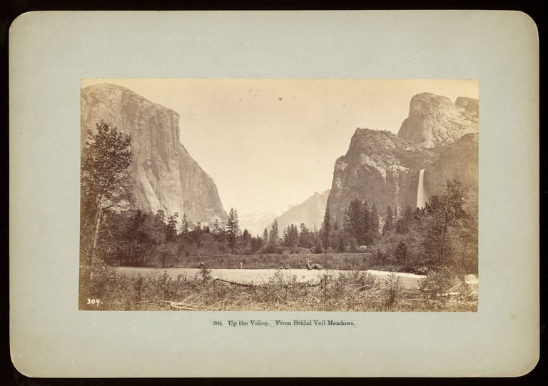 (#166642) [Yosemite Valley] "Up the Valley from Bridal Veil Meadow." Albumen print. Signed "Fiske" in the plate. Stock number 304. GEORGE FISKE.
