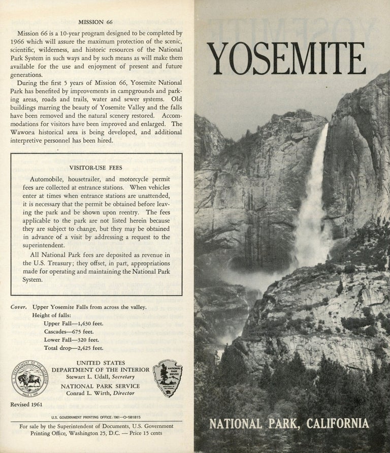 (#166738) Yosemite National Park, California [cover title]. UNITED STATES. DEPARTMENT OF THE INTERIOR. NATIONAL PARK SERVICE.