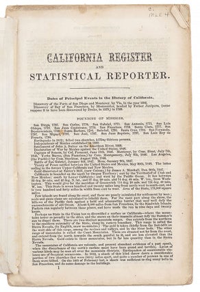 #166759) CALIFORNIA REGISTER AND STATISTICAL REPORTER ... [caption title]. California Register,...