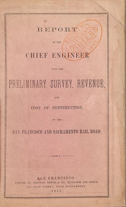 #166760) REPORT OF THE CHIEF ENGINEER UPON THE PRELIMINARY SURVEY, REVENUE, AND COST OF...
