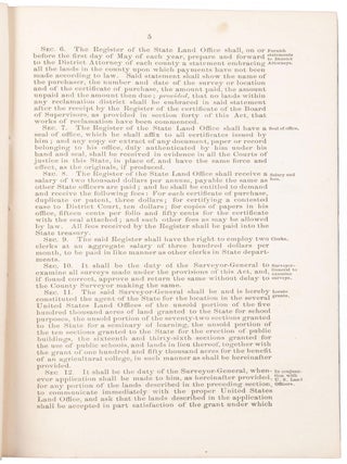 PUBLIC LAND LAWS PROVIDING FOR THE SALE AND MANAGEMENT OF LANDS BELONGING TO THE STATE OF CALIFORNIA, PASSED AT THE SEVENTEENTH AND EIGHTEENTH SESSIONS OF THE LEGISLATURE.
