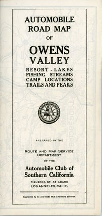 #166803) Automobile road map of Owens Valley resort - lakes fishing streams camp locations trails...