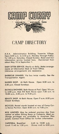 #166885) Camp Curry Yosemite National Park camp directory [caption title]. YOSEMITE PARK AND...