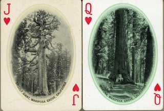 #166922) (Yosemite; Mariposa Grove) Two playing cards, a jack with photograph of Grizzly Giant...