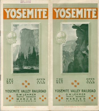 #166932) Yosemite the new way open all year[.] Yosemite Valley Railroad[,] O. W. Lehmer[,]...