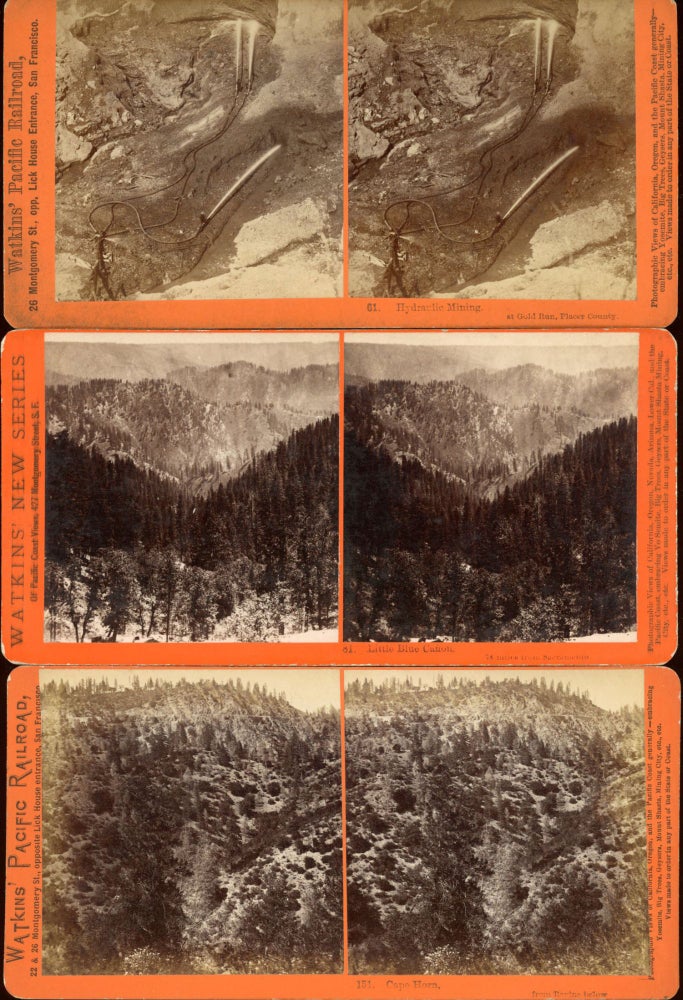 (#166957) COLLECTION OF 27 STEREOSCOPIC PHOTOGRAPHS OF THE CENTRAL PACIFIC RAILROAD AND ADJACENT AREAS TAKEN FOR THE C. P. R. R. BY ALFRED A. HART FROM 1864 TO 1869. Railroads, Central Pacific Railroad.