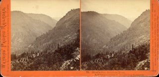 #166959) FOUR STEREOSCOPIC PHOTOGRAPHS OF THE CENTRAL PACIFIC RAILROAD AND PALISADE CANYON TAKEN...