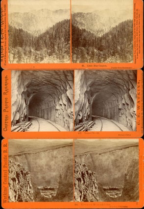 FOUR STEREOSCOPIC PHOTOGRAPHS OF THE CENTRAL PACIFIC RAILROAD AND PALISADE CANYON TAKEN FOR THE C. P. R. R. BY ALFRED A. HART FROM 1864 TO 1869.