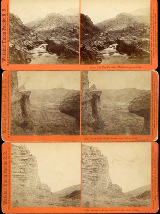 #166962) THREE STEREOSCOPIC PHOTOGRAPHS OF THE UNION PACIFIC RAILROAD AND ADJACENT AREAS TAKEN BY...