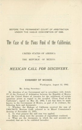SOME ACCOUNT OF THE PIOUS FUND OF CALIFORNIA AND THE LITIGATION TO RECOVER IT. By John T. Doyle.