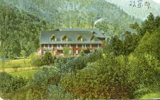 #167001) HOTEL DEL PORTAL. Hand colored postcard. Hotel Del Portal, Boysen Studio