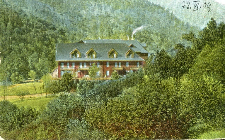 (#167001) HOTEL DEL PORTAL. Hand colored postcard. Hotel Del Portal, Boysen Studio.