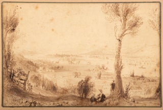 #167045) VIEW FROM MOUNT IDA [TROY, NEW YORK]. Original drawing. New York, Troy, Hudson River