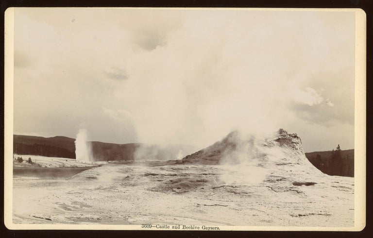 (#167111) CASTLE AND BEEHIVE GEYSERS. No. 3609. Gelatin silver print. Yellowstone National Park, Frank Jay Haynes.