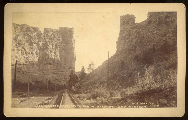 (#167124) CASTLE GATE, PRICE CANYON, UTAH. D. & R. G. R. R. WESTERN. BY A. MARTIN , DENVER. No. 691. Albumen print. Utah, Castle Gate.