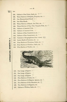 CATALOGUE OF THE GREAT COLLECTION IN NATURAL HISTORY OF THE WOODWARD'S GARDENS SAN FRANCISCO, CAL. COMMENCING THURSDAY, APRIL 6TH, 1893 AT 10 O'CLOCK A. M., ON THE PREMISES, MISSION ST., NEAR FOURTEENTH, AND CONTINUING DURING SUCCESSIVE DAYS, AT SAME HOUR, UNTIL EVERY ARTICLE IS SOLD. COMPRISING: FOUR MUSEUMS ... ART GALLERY ... THREE CONSERVATORIES ... LIVING ANIMALS AND BIRDS ... MARBLE STATUES AND VASES ... THE ABOVE COMPRISING OVER 75,000 OF VARIED ARTICLES OF VIRTU. --- ALSO --- A LARGE ASSORTMENT NOT ENUMERATED, CONSISTING OF MULES, WAGONS, CARTS, HOSE, GLASSWARE, CROCKERY, BENCHES, CHAIRS, STOOLS, IRON PIPING AND SUNDRIES. FOR FURTHER, INQUIRE OF EASTON, ELDRIDGE & CO. REAL ESTATE AND GENERAL AUCTIONEERS ...