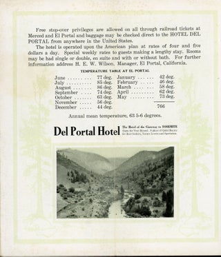 Hotel Del Portal Yosemite [cover title].