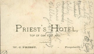 #167177) Priest's Hotel, top of Oak Flat Hill[.] W. C. Priest, Proprietor. PRIEST'S HOTEL