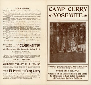 #167443) Camp Curry Yosemite ... Opens May 1st, 1908[.] Circulars in all Southern Pacific and...