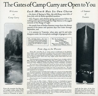 Yosemite National Park Camp Curry the gates of Camp Curry stand open for you [cover title].
